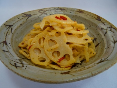 ジョーキュウのレシピ「蓮根と牛蒡の塩だれきんぴら」イメージ画像