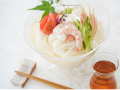 ジョーキュウのレシピ「冷やしぶっかけそうめん」イメージ画像