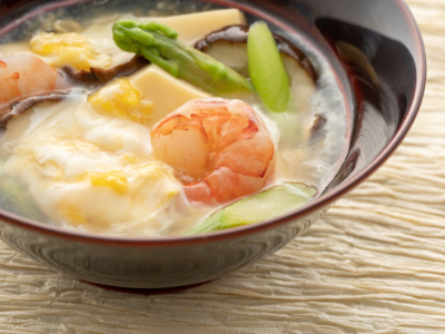 ジョーキュウのレシピ「春野菜のあんかけ卵豆腐」イメージ画像